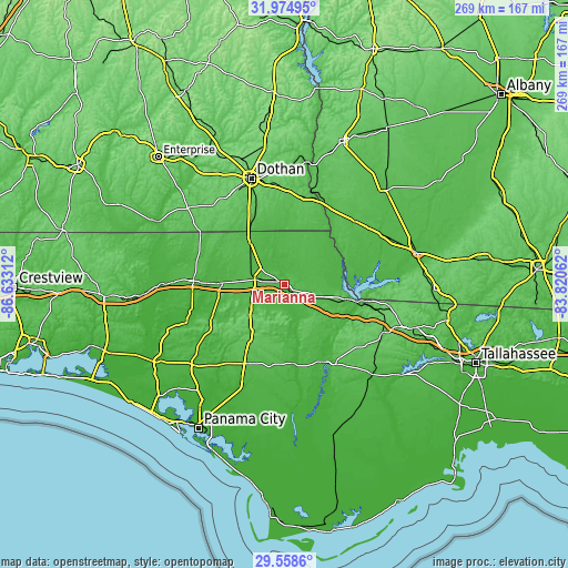 Topographic map of Marianna