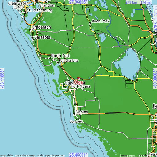 Topographic map of Olga