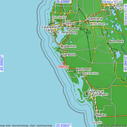 Topographic map of Osprey