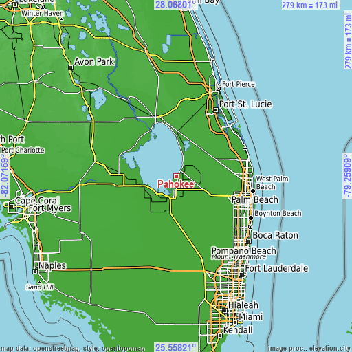 Topographic map of Pahokee