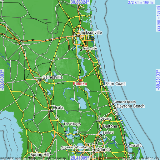 Topographic map of Palatka