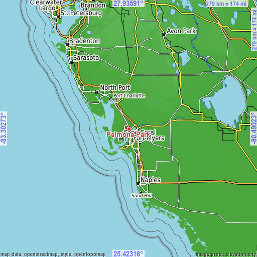 Topographic map of Palmona Park