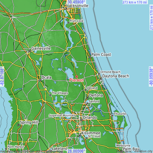 Topographic map of Pierson