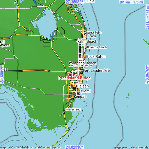 Topographic map of Pine Island Ridge