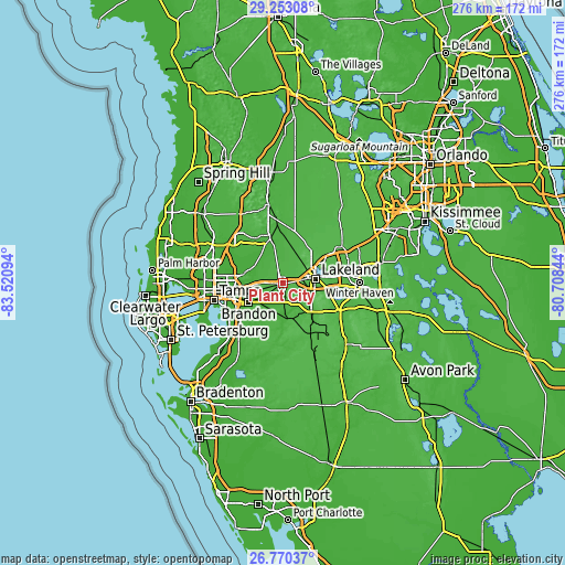 Topographic map of Plant City