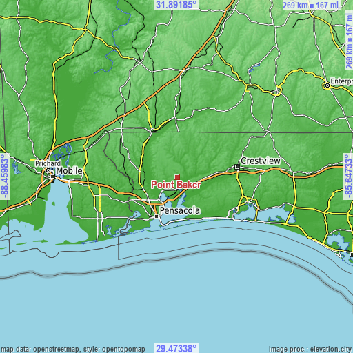 Topographic map of Point Baker