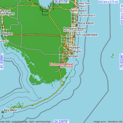 Topographic map of Richmond West