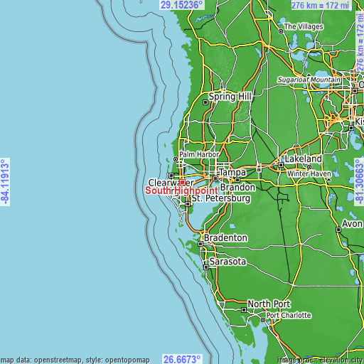 Topographic map of South Highpoint