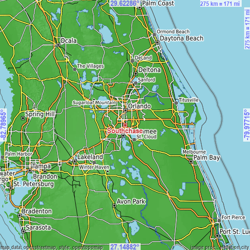 Topographic map of Southchase