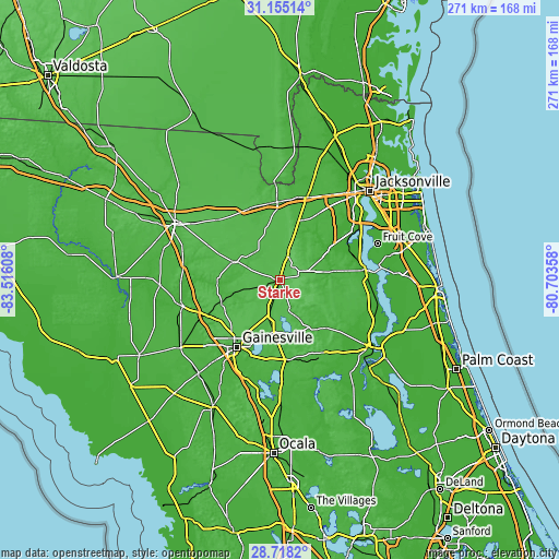 Topographic map of Starke