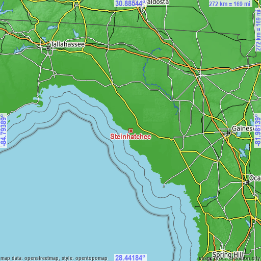 Topographic map of Steinhatchee