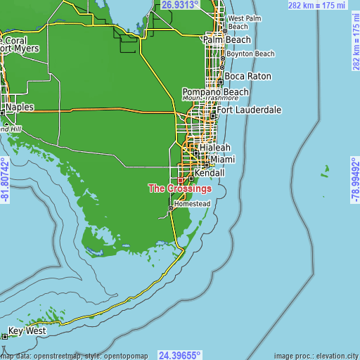 Topographic map of The Crossings