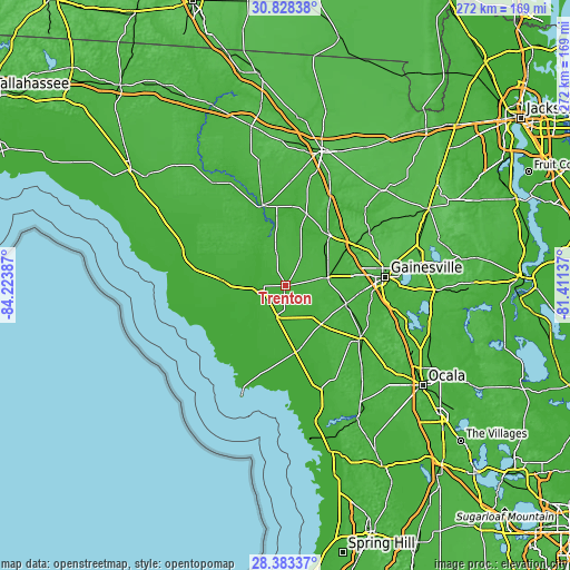 Topographic map of Trenton