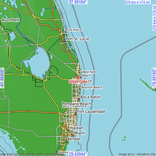 Topographic map of West Gate