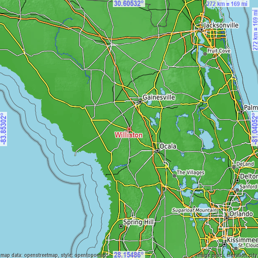 Topographic map of Williston