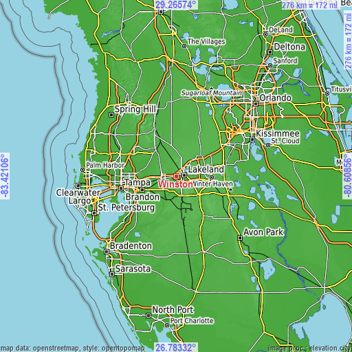 Topographic map of Winston