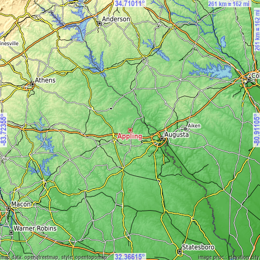 Topographic map of Appling