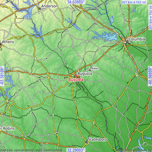 Topographic map of Augusta