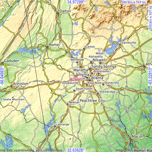 Topographic map of Austell