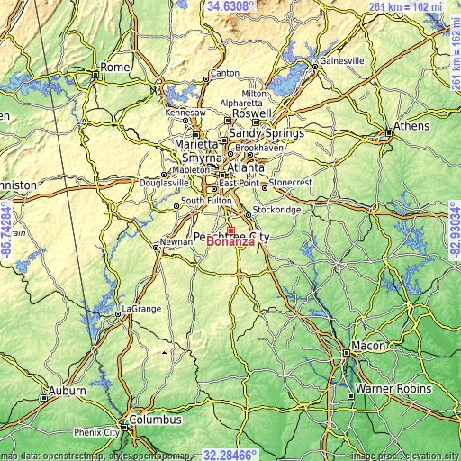 Topographic map of Bonanza