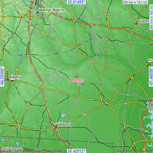 Topographic map of Broxton