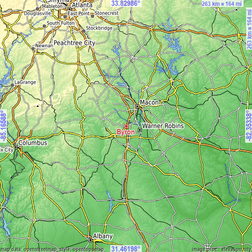 Topographic map of Byron