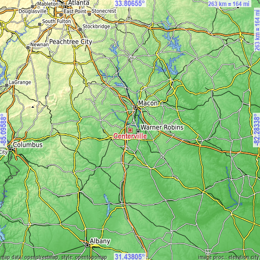 Topographic map of Centerville