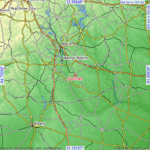 Topographic map of Cochran