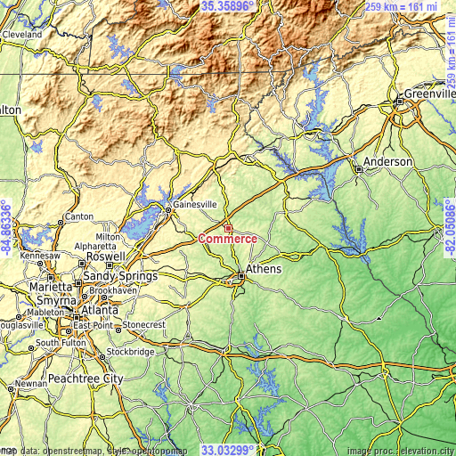 Topographic map of Commerce