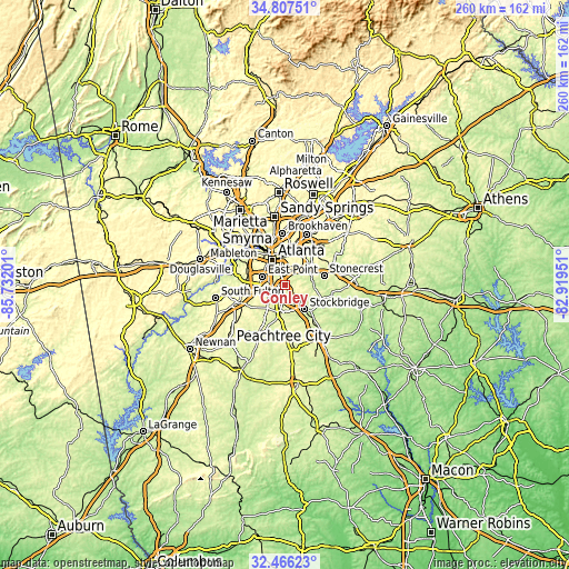 Topographic map of Conley