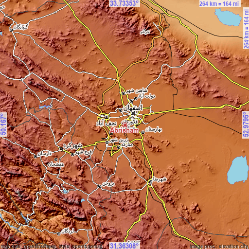 Topographic map of Abrīsham