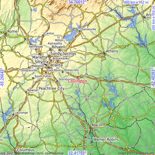 Topographic map of Covington