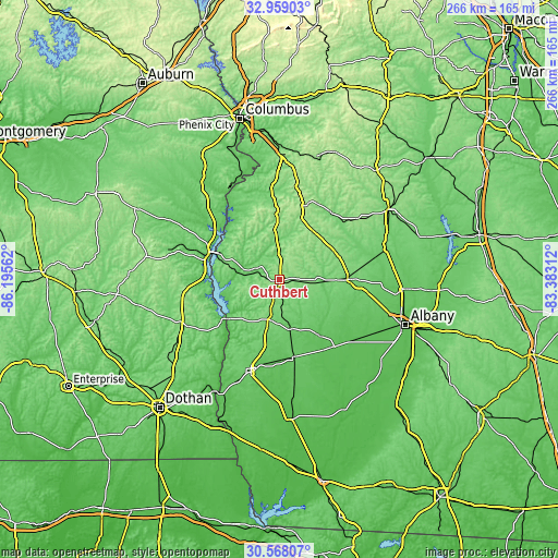 Topographic map of Cuthbert