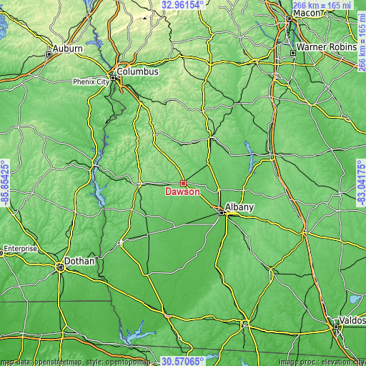 Topographic map of Dawson