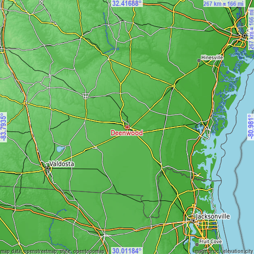 Topographic map of Deenwood