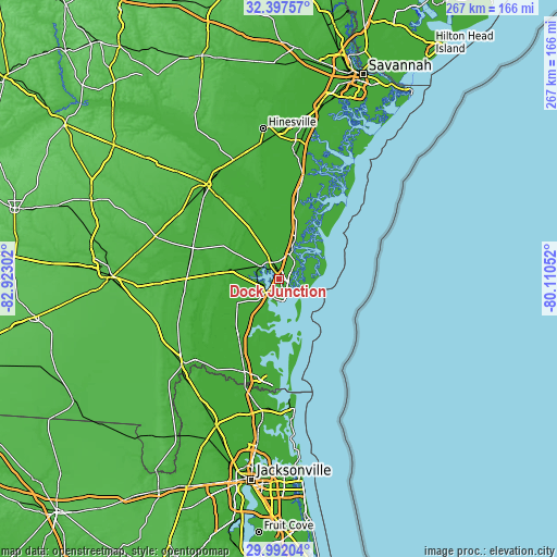 Topographic map of Dock Junction