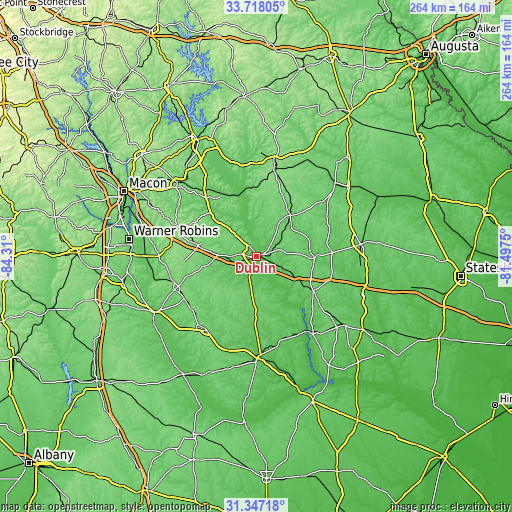 Topographic map of Dublin