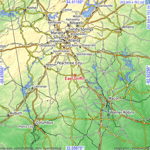 Topographic map of East Griffin