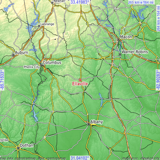 Topographic map of Ellaville