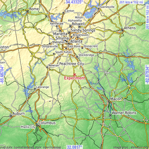 Topographic map of Experiment