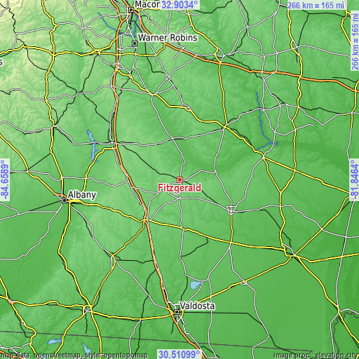 Topographic map of Fitzgerald