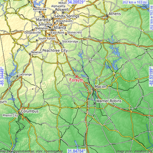 Topographic map of Forsyth