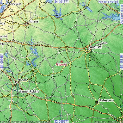 Topographic map of Gibson