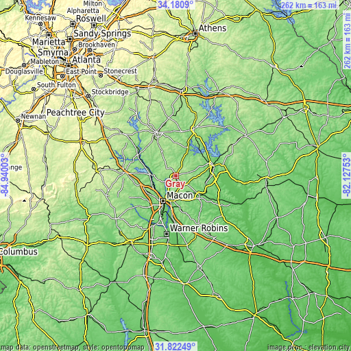 Topographic map of Gray