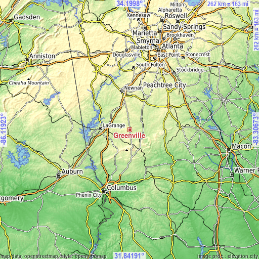 Topographic map of Greenville