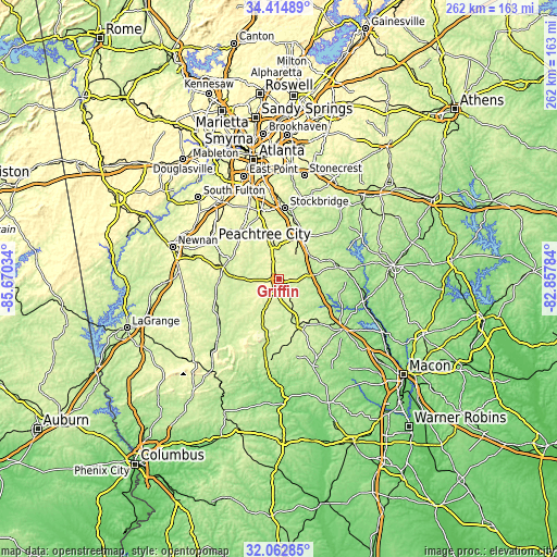 Topographic map of Griffin