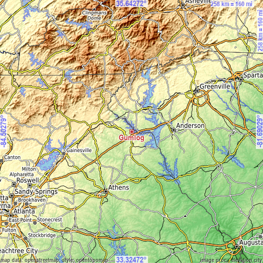 Topographic map of Gumlog