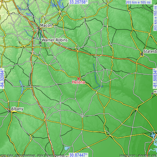 Topographic map of Helena