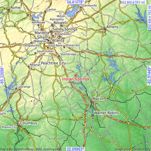 Topographic map of Indian Springs