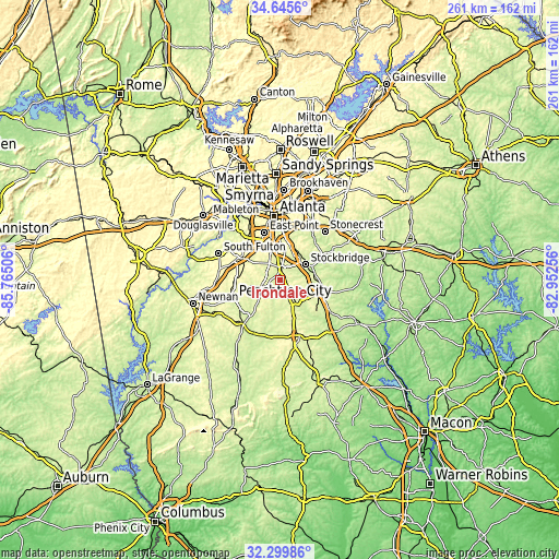 Topographic map of Irondale